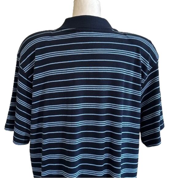 Elisabeth by Liz Claiborne Blue Striped Collared Short Sleeve Polo Top Shirt 3X - Picture 6 of 12